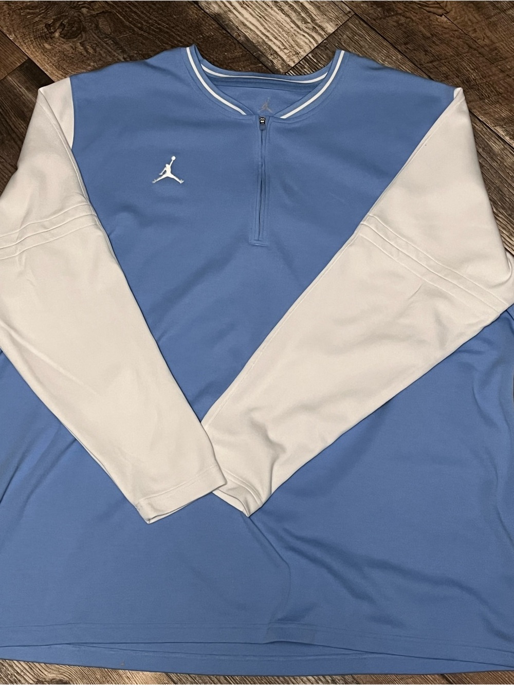 Jordan Men's Blue and White Quarter-Zip Pullover